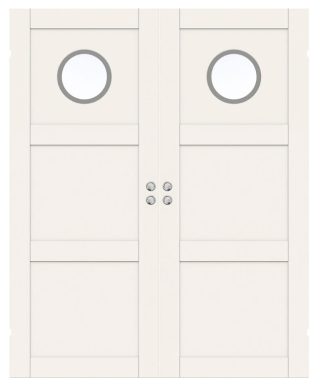 Parskjutdörr Swedoor Unique 03l Gwa130 Vit Klarglas Infälld