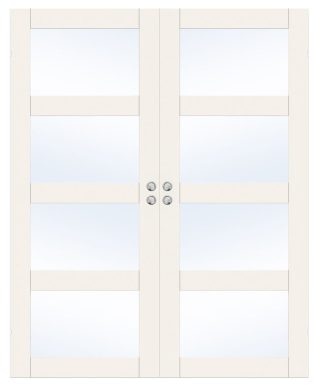 Parskjutdörr Swedoor Unique Gw04l Vit Klarglas Infälld