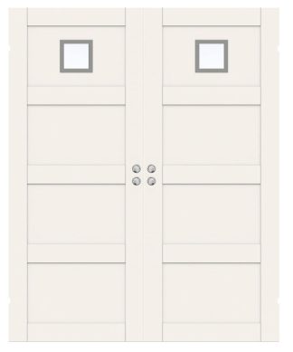 Parskjutdörr Swedoor Unique 04l Gwa120 Vit Klarglas Infälld