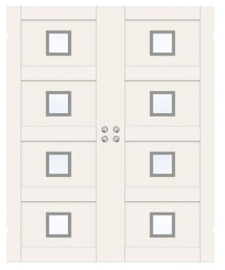 Parskjutdörr Swedoor Unique 04l Gwa420 Vit Klarglas Infälld
