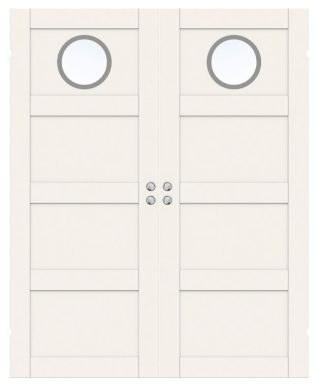 Parskjutdörr Swedoor Unique 04l Gwa130 Vit Klarglas Infälld