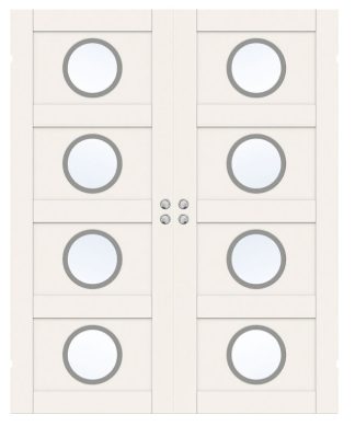 Parskjutdörr Swedoor Unique 04l Gwa430 Vit Klarglas Infälld