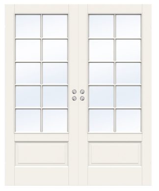 Parskjutdörr Swedoor Craft Sp10 Massiv Klarglas Vit Infälld