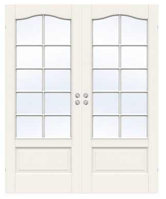 Parskjutdörr Swedoor Craft Sp10b Massiv Klarglas Vit Infälld