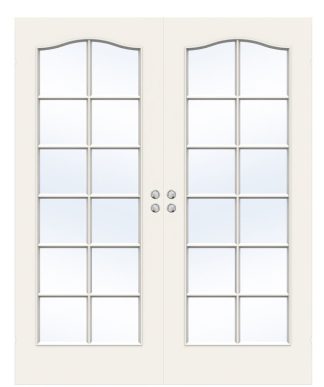 Parskjutdörr Swedoor Compact Sp12b Formpressad Kompakt Klarglas Vit Infälld