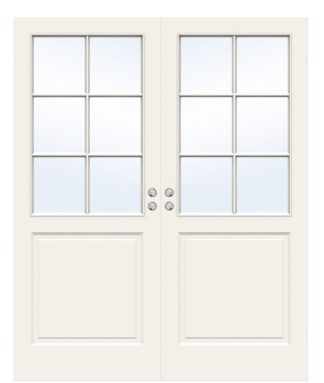 Parskjutdörr Swedoor Compact Sp6 Formpressad Kompakt Klarglas Vit Infälld