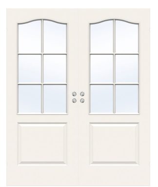 Parskjutdörr Swedoor Compact Sp6b Formpressad Kompakt Klarglas Vit Infälld