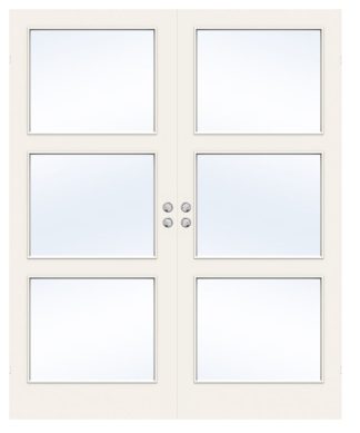 Parskjutdörr Swedoor Stable Gw3 Kompakt Klarglas Vit Infälld