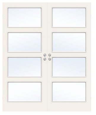 Parskjutdörr Swedoor Stable Gw4 Kompakt Klarglas Vit Infälld