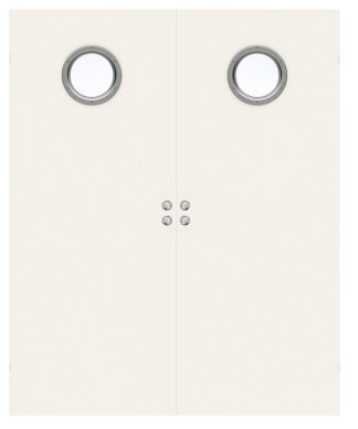 Parskjutdörr Swedoor Stable G64 Kompakt Klarglas Vit Infälld