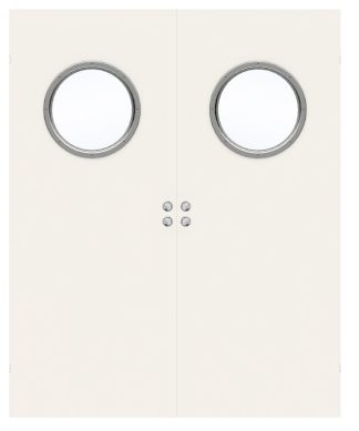 Parskjutdörr Swedoor Stable G68 Kompakt Klarglas Vit Infälld