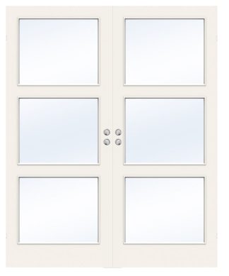 Parskjutdörr Swedoor Easy Gw3 Lättdörr Klarglas Vit Infälld