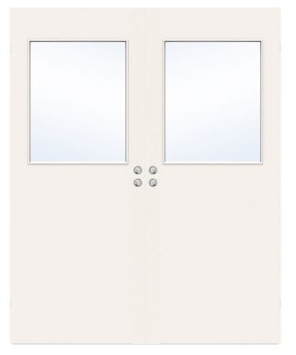 Parskjutdörr Swedoor Easy G21 Lättdörr Klarglas Vit Infälld