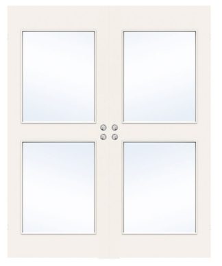 Parskjutdörr Swedoor Easy G03 Lättdörr Klarglas Vit Infälld