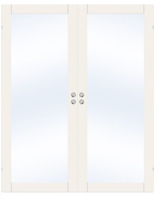 Parskjutdörr Swedoor Purity Gw01l Klarglas Vit Infälld