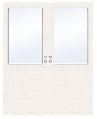 Parskjutdörr Swedoor Charisma D100 Gw13 Massiv Klarglas Vit Infälld