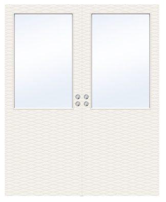 Parskjutdörr Swedoor Charisma D200 Gw13 Massiv Klarglas Vit Infälld