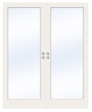 Parskjutdörr Swedoor Charisma D200 Gw1 Massiv Klarglas Vit Infälld