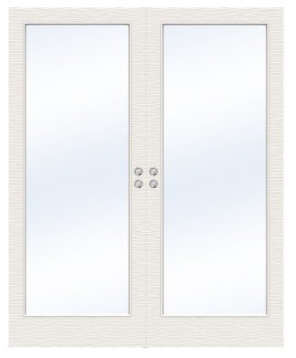 Parskjutdörr Swedoor Charisma D300 Gw1 Massiv Klarglas Vit Infälld