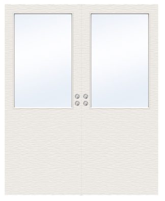 Parskjutdörr Swedoor Charisma D300 Gw13 Massiv Klarglas Vit Infälld