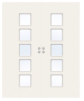 Parskjutdörr Swedoor Stable Effect Q505 Klarglas Vit Infälld