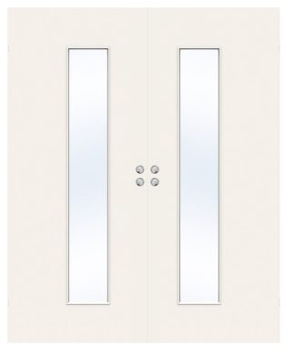 Parskjutdörr Swedoor Stable Effect Q510 Klarglas Vit Infälld