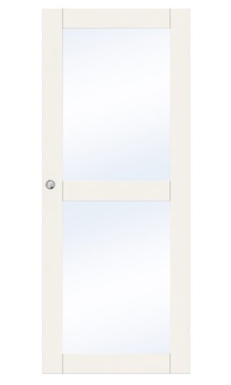 SKJUTDÖRR SWEDOOR UNIQUE GW02L VIT KLARGLAS UTANPÅLIGGANDE