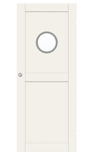 SKJUTDÖRR SWEDOOR UNIQUE 02L GWA130 VIT KLARGLAS UTANPÅLIGGANDE