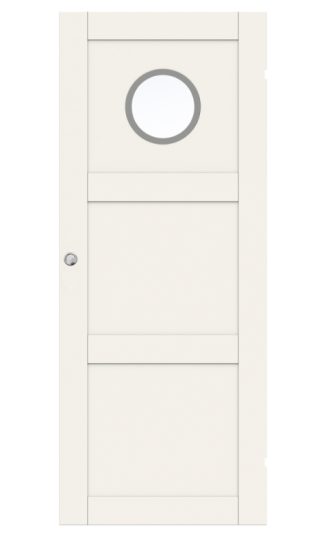 SKJUTDÖRR SWEDOOR UNIQUE 03L GWA130 VIT KLARGLAS UTANPÅLIGGANDE