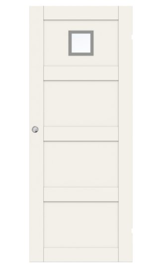 SKJUTDÖRR SWEDOOR UNIQUE 04L GWA120 VIT KLARGLAS UTANPÅLIGGANDE