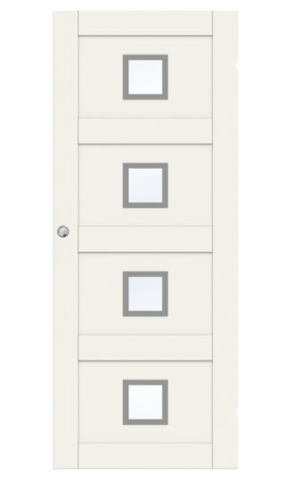 SKJUTDÖRR SWEDOOR UNIQUE 04L GWA420 VIT KLARGLAS UTANPÅLIGGANDE