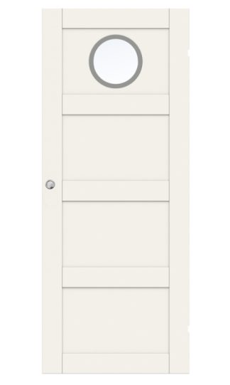 SKJUTDÖRR SWEDOOR UNIQUE 04L GWA130 VIT KLARGLAS UTANPÅLIGGANDE