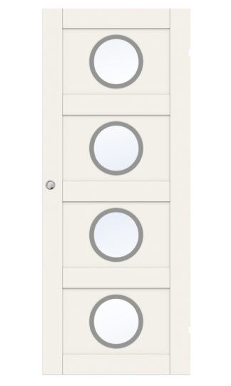 SKJUTDÖRR SWEDOOR UNIQUE 04L GWA430 VIT KLARGLAS UTANPÅLIGGANDE