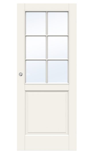 SKJUTDÖRR SWEDOOR CRAFT SP6 MASSIV KLARGLAS VIT UTANPÅLIGGANDE