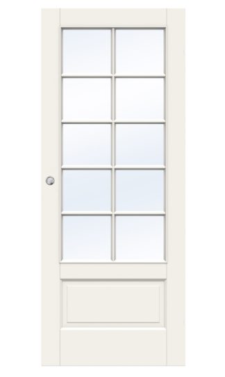 SKJUTDÖRR SWEDOOR CRAFT SP10 MASSIV KLARGLAS VIT UTANPÅLIGGANDE