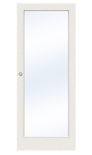 SKJUTDÖRR SWEDOOR CHARISMA D300 GW1 MASSIV KLARGLAS VIT UTANPÅLIGGANDE