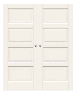 Parskjutdörr Swedoor Craft 04l Massiv Spegeldörr Vit Utanpåliggande