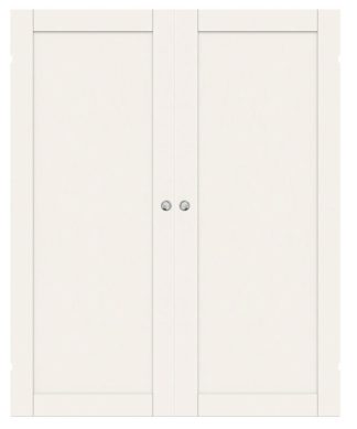 Parskjutdörr Swedoor Unique 01l Vit Utanpåliggande