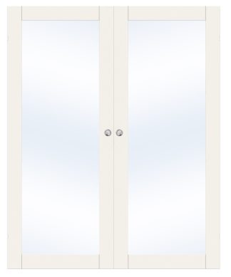 Parskjutdörr Swedoor Unique Gw01l Vit Klarglas Utanpåliggande