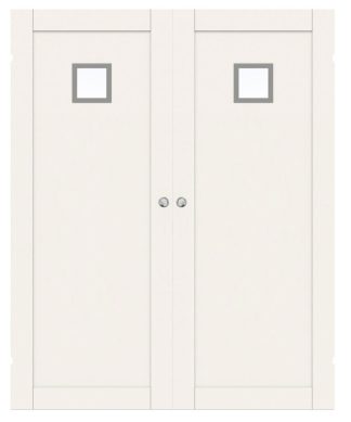 Parskjutdörr Swedoor Unique 01l Gwa120 Vit Klarglas Utanpåliggande