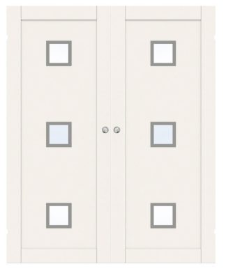 Parskjutdörr Swedoor Unique 01l Gwa320 Vit Klarglas Utanpåliggande