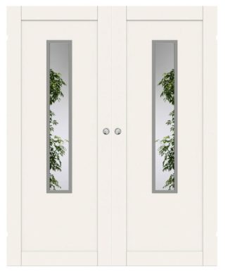 Parskjutdörr Swedoor Unique 01l Gwa1120 Vit Klarglas Utanpåliggande