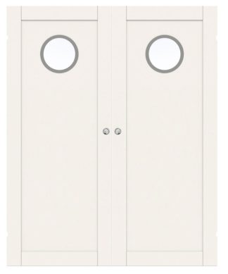 Parskjutdörr Swedoor Unique 01l Gwa130 Vit Klarglas Utanpåliggande