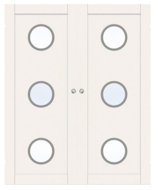 Parskjutdörr Swedoor Unique 01l Gwa330 Vit Klarglas Utanpåliggande