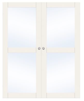 Parskjutdörr Swedoor Unique Gw02l Vit Klarglas Utanpåliggande