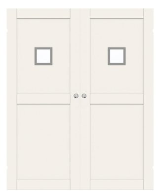 Parskjutdörr Swedoor Unique 02l Gwa120 Vit Klarglas Utanpåliggande