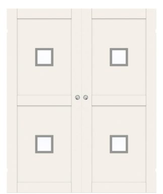 Parskjutdörr Swedoor Unique 02l Gwa220 Vit Klarglas Utanpåliggande