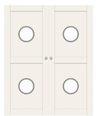 Parskjutdörr Swedoor Unique 02l Gwa230 Vit Klarglas Utanpåliggande