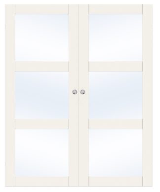 Parskjutdörr Swedoor Unique Gw03l Vit Klarglas Utanpåliggande