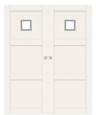 Parskjutdörr Swedoor Unique 03l Gwa120 Vit Klarglas Utanpåliggande